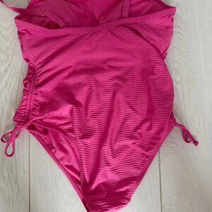 Bnwot New Look Pink Ribbed Swimsuit Size 16